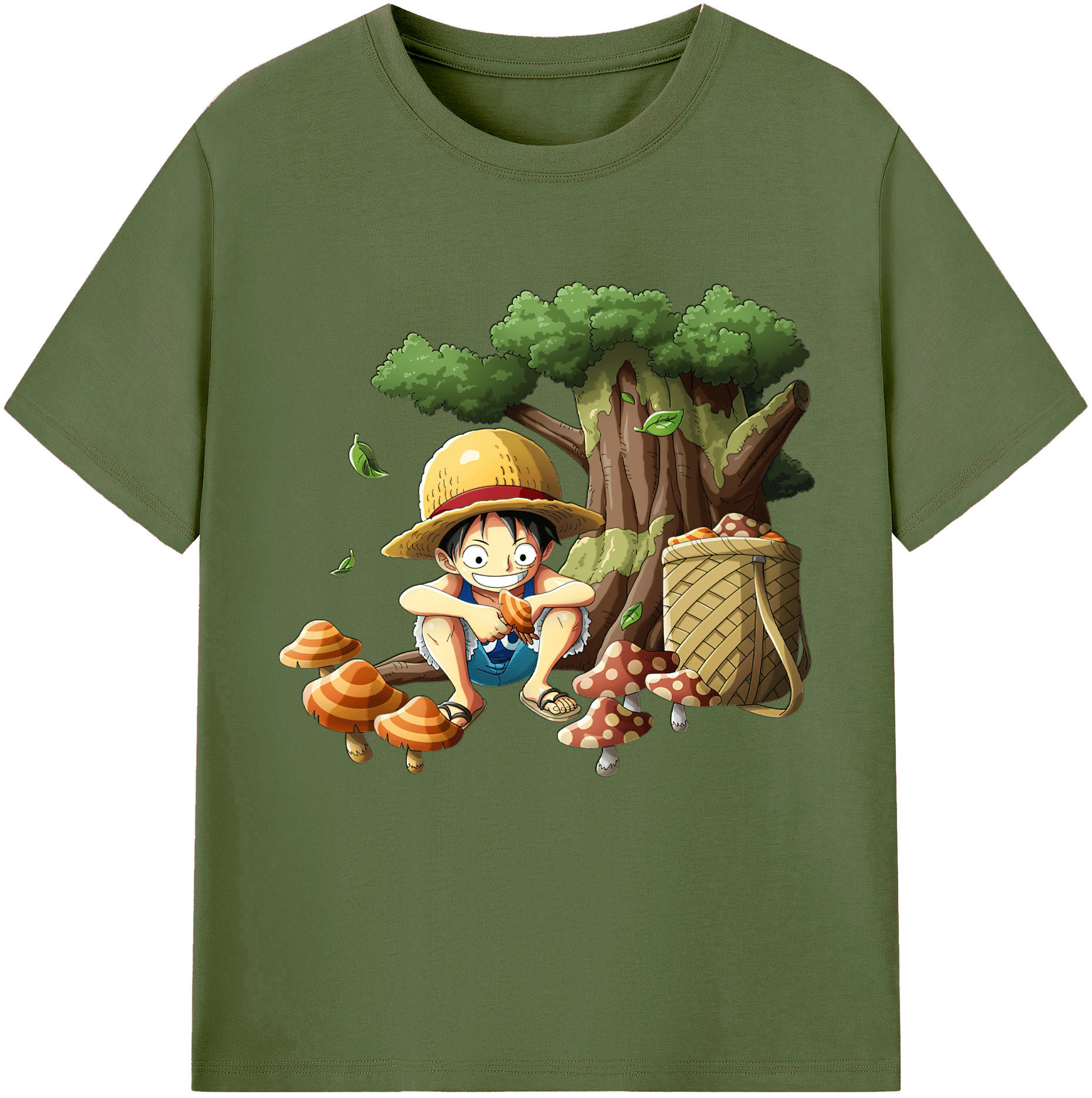 ワンピース モンキー・D・ルフィ ONE PIECE Monkey D. Luffy 綿100％半袖Tシャツ（フロントプリント）